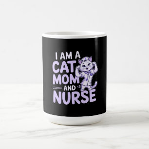 "Jag är katt Mamma och sjuksköterska: Design för k Kaffemugg