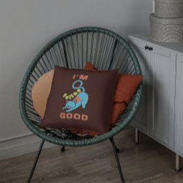 Jag är kattdjur bra brun katt kudde
