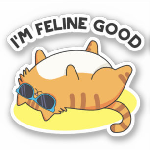 Jag är Kattdjur Bra Cute Tjock Cat Pun Sticker Klistermärken