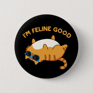 Jag är Kattdjur Bra Funny Tjock Cat Pun Knapp