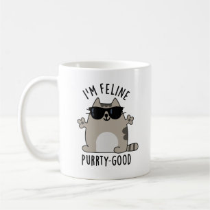 Jag är Kattdjur Purr-ty Bra Funny Cat Pun Kaffemugg