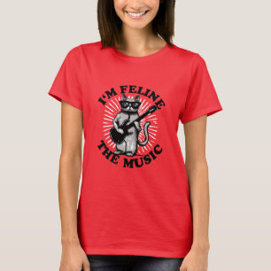 Jag är Kattdjuret Musiken   Guitar Player Cat T Shirt