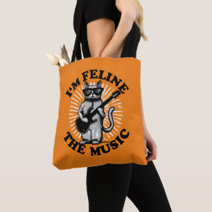 Jag är Kattdjuret Musiken Guitar Player Cat Tygkasse