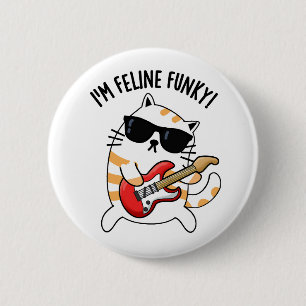 Jag är Kattdjurets Funky Funny Cat Pun Knapp