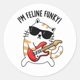 Jag är Kattdjurets Funky Funny Cat Pun Runt Klistermärke