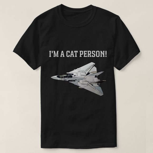 Jag är kattperson f-14 tomcat Pullover Hoodie T Shirt (Design framsida)