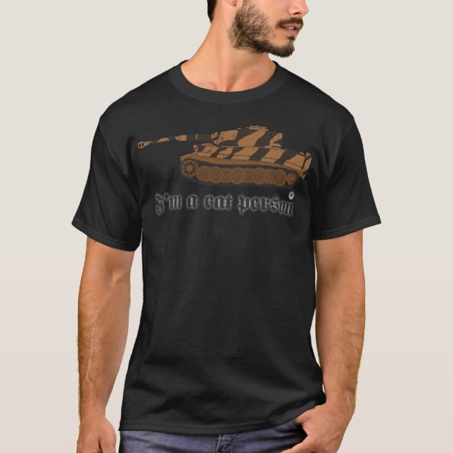 Jag är kattperson Panzer 6 Tiger tank färg, versio T Shirt (Framsida)