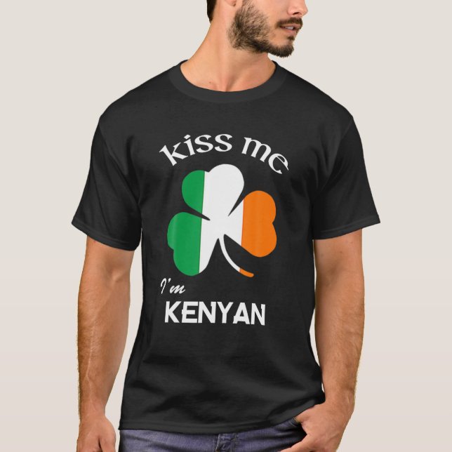 Jag är Kenyan Shamrock Kenya St. Patrick's Da T Shirt (Framsida)