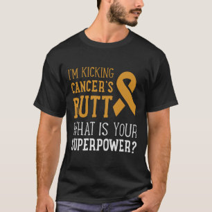 Jag är Kicking Cancers Butt Leukemia Awareness Sur T Shirt