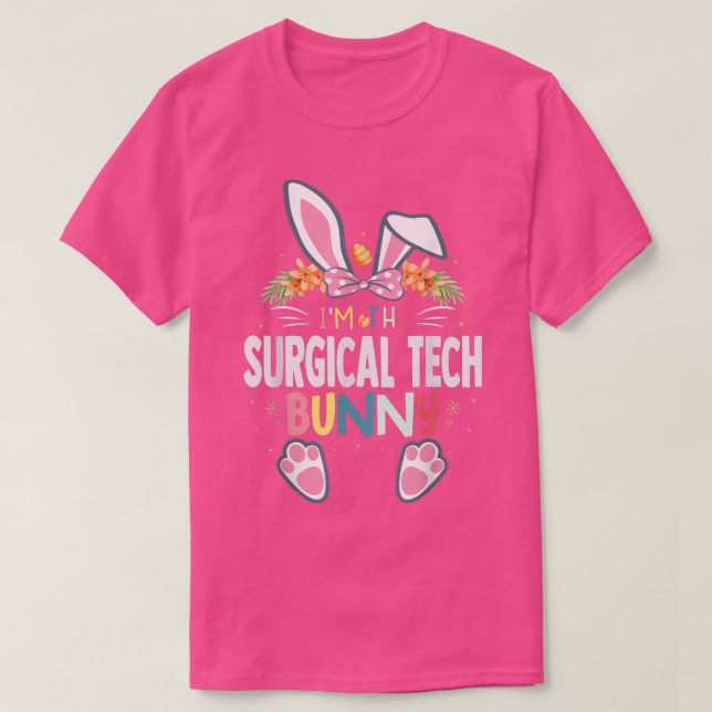 Jag är kirurgisk Tech Bunny Påsk Dag Rabbit Matc T Shirt (Design framsida)