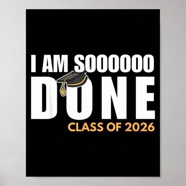 Jag är klar Cl 2026 Studentexamen Examen Fest Poster (Framsidan)
