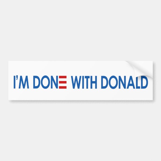Jag är klar med Donald! Bildekal (Framsidan)