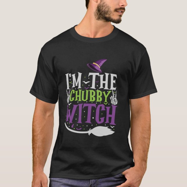 Jag är Knubbiget Witch Halloween Matching Group Co T Shirt (Framsida)
