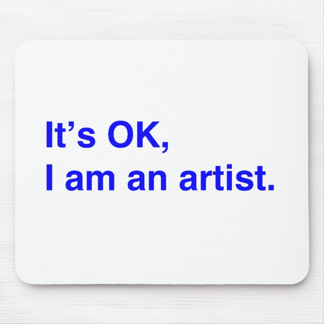 Jag är konstnär. musmatta (Framsidan)