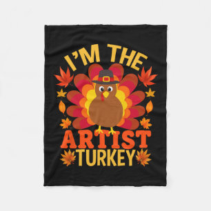 Jag är konstnären Turkiet Lusnyhösten Thanksgivi Fleecefilt