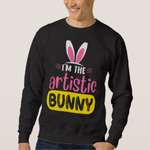 Jag är konstnärsbunten Rabbit Öron Egg Påsk Day Lång Ärmad Tröja