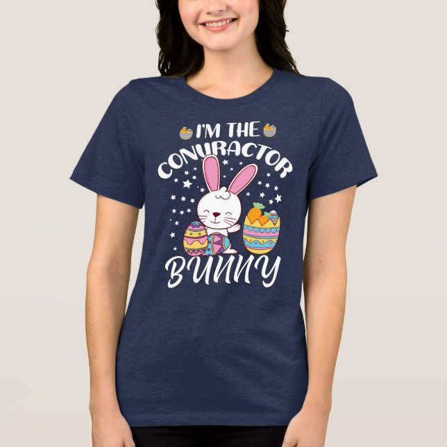 Jag är Kontraktorbunny Funny Påsk Day Rabbit T Shirt (Framsida)