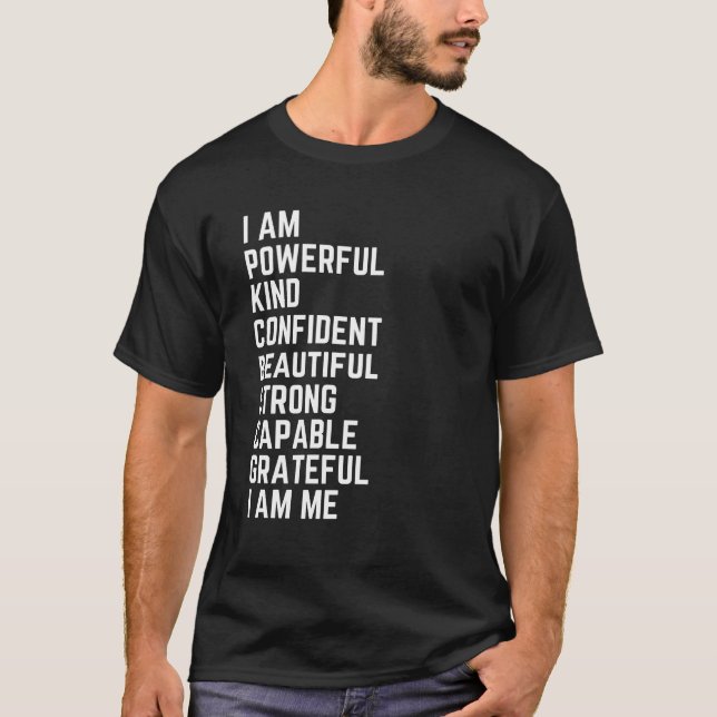 Jag är kraftfull och säker t shirt (Framsida)