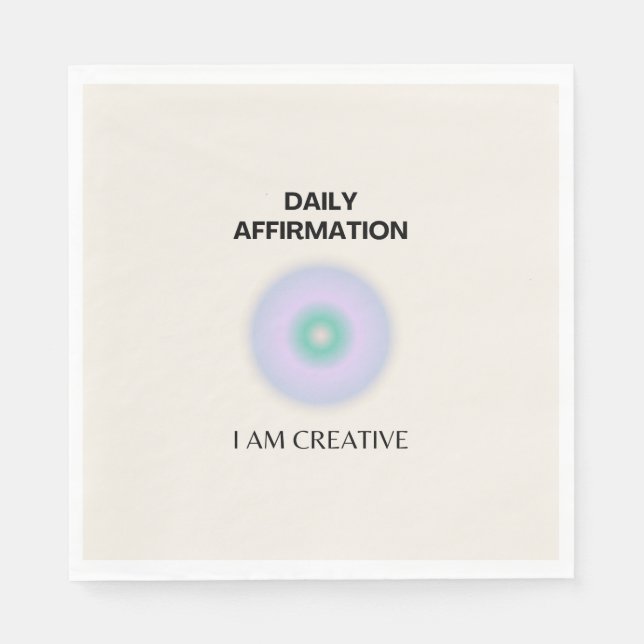 Jag är Kreativ Daily Affirmtive Positive Pappersservett (Framsidan)