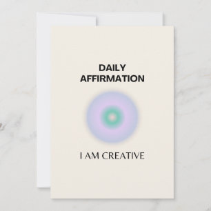 Jag är Kreativ Daily Affirmtive Positive Tack Kort