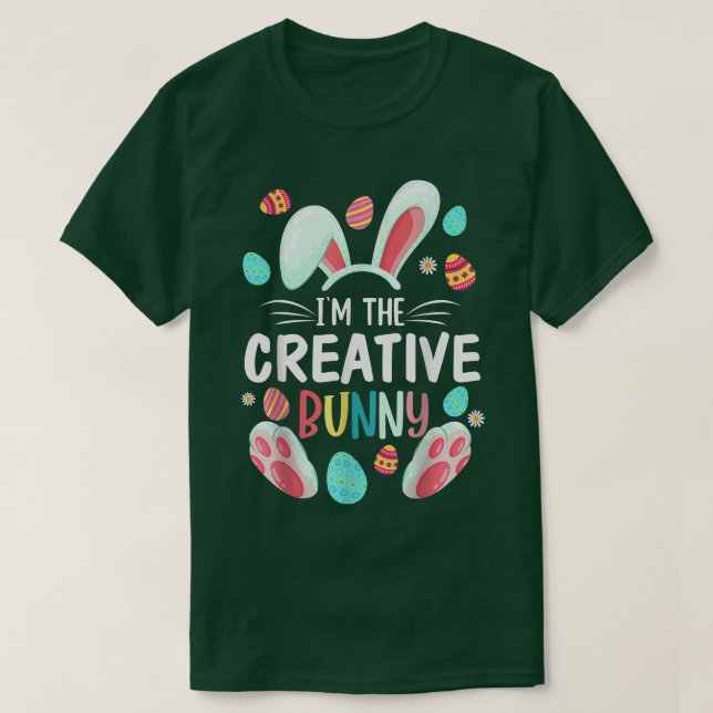 Jag är Kreativet Bunny Matching Family Påsk Part T Shirt (Design framsida)
