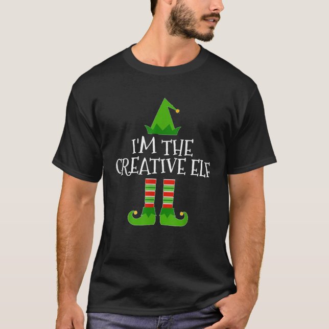 Jag är Kreativet Elf Matching Family Group Christm T Shirt (Framsida)