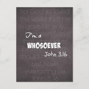 Jag är kristen Quote John 3.16 Vykort
