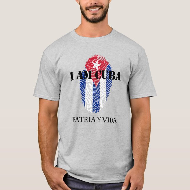 Jag är Kuba Patria Y Vida Homeland and Life Light T Shirt (Framsida)
