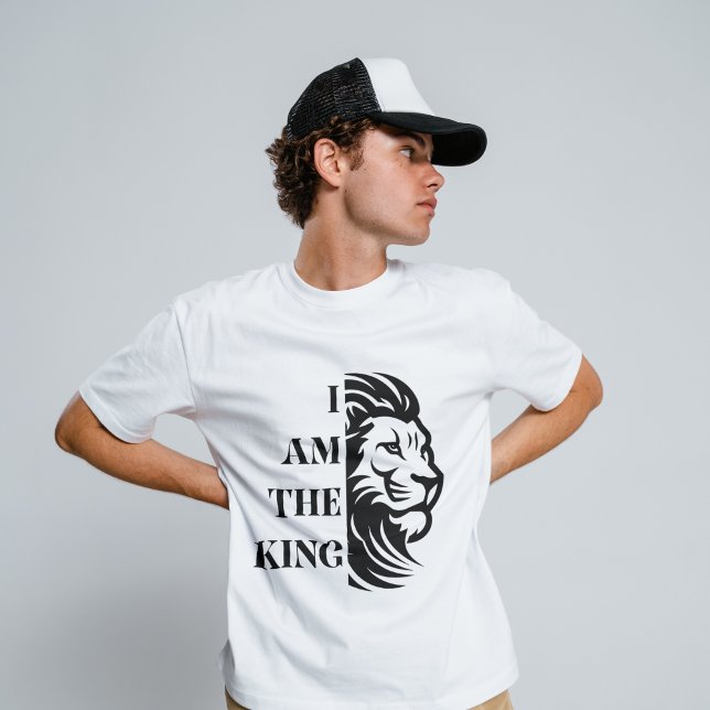 Jag är kungen | Cool Lejon Ansikte Typografi  T Shirt (Skapare uppladdad)