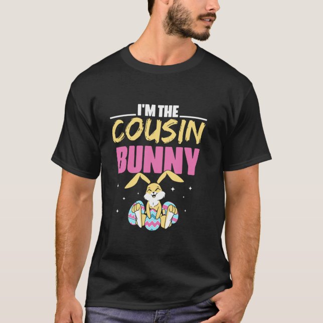 Jag är kusin Bunny Helgdagars Egg Cute Påsk Long T Shirt (Framsida)