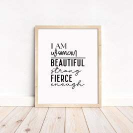 Jag är kvinna - Boho minimalistisk motiverande Poster