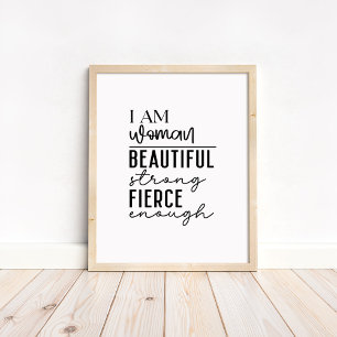 Jag är kvinna - Boho minimalistisk motiverande Poster