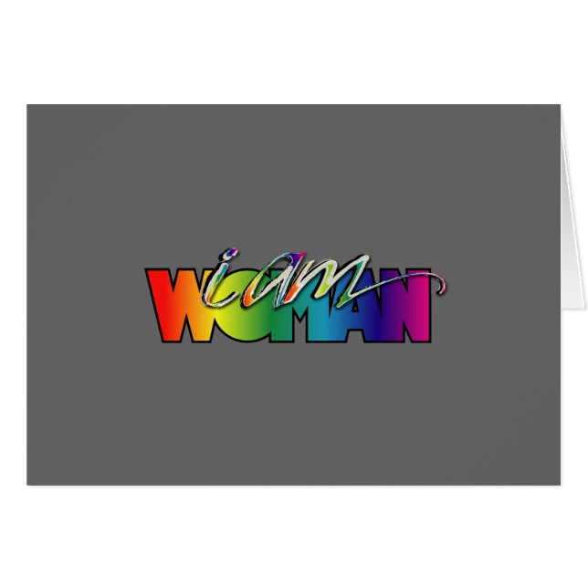 Jag är kvinna hälsningskort (Framsidan Horizontal)