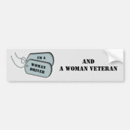 Jag är kvinnlig chaufför och Woman Veteran Grått Bildekal