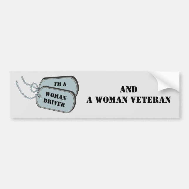 Jag är kvinnlig chaufför och Woman Veteran Grått Bildekal (Framsidan)