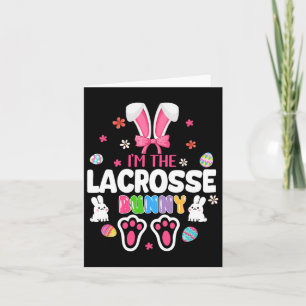 Jag är Lacrosse Bunny Påskhare Bow Tie Costum Kort