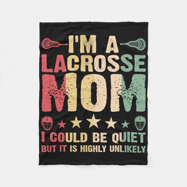 Jag är Lacrosse Mamma Funny Lacrosse Mamma Player  Fleecefilt (Framsidan)
