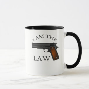 Jag är lag med en handpistol mugg