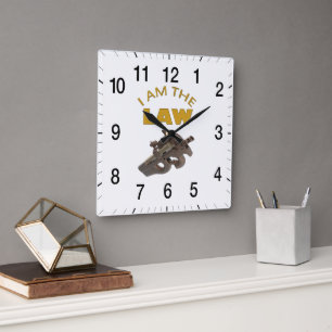 Jag är lag med en m4a1-maskin fyrkantig klocka