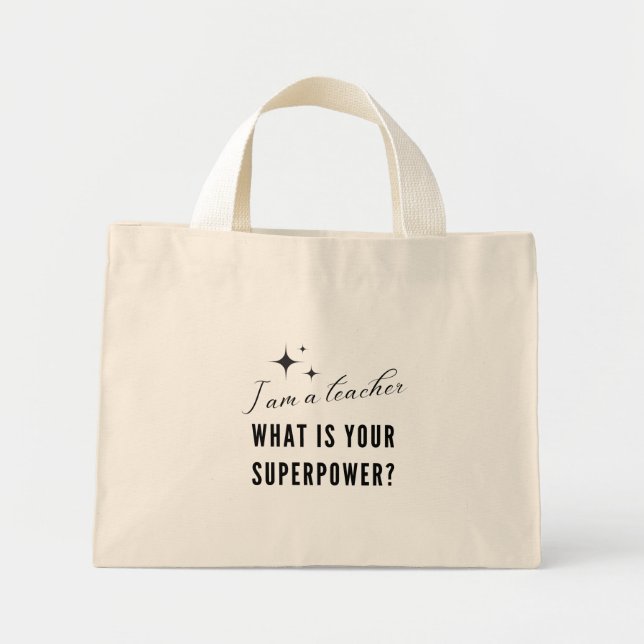 Jag är lärare Canvas Tote Mini Tygkasse (Framsidan)