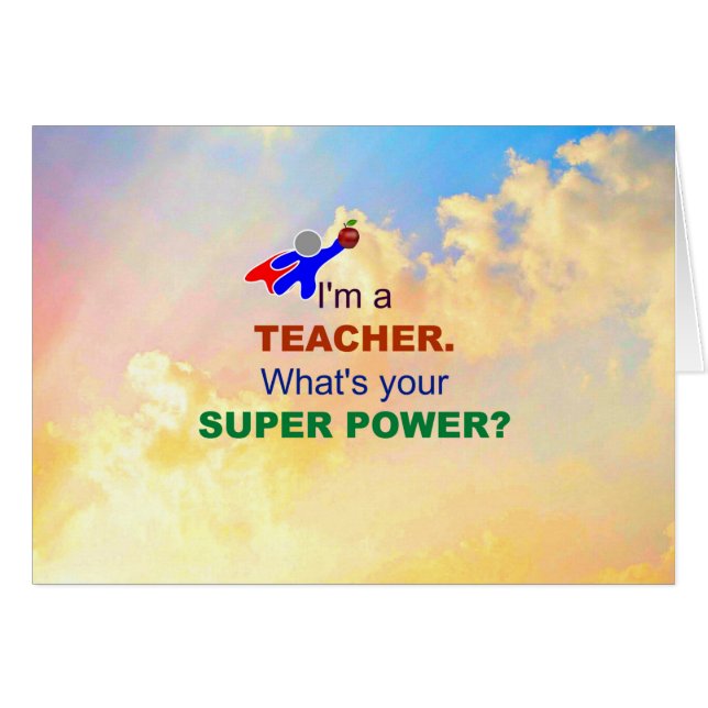 Jag är lärare - Himlar av moln Hälsningskort (Framsidan Horizontal)