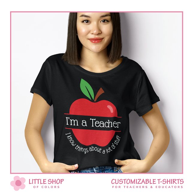 Jag är lärare i Sak Apple Illustration T Shirt (Skapare uppladdad)