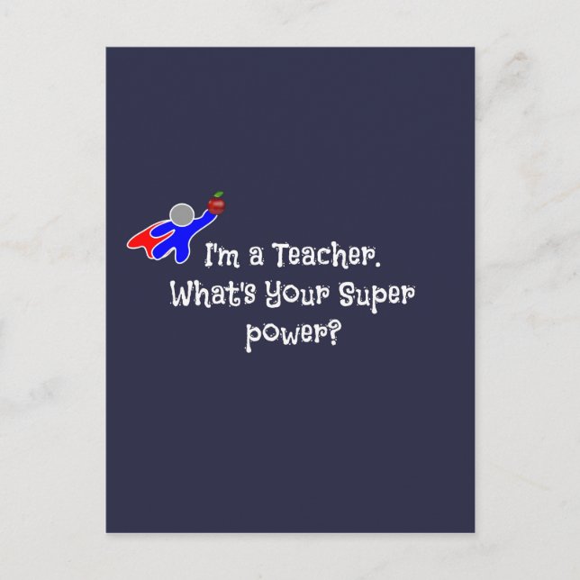 Jag är lärare - läraren humor vykort (Framsida)
