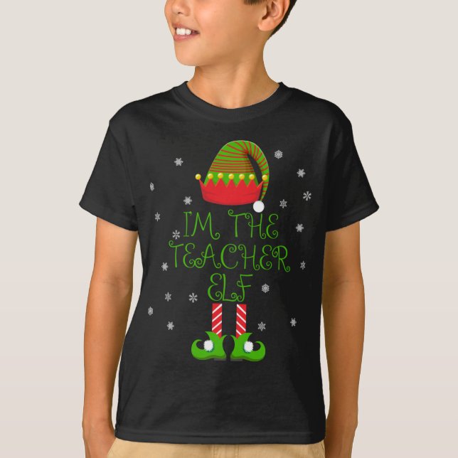 Jag är Läraren Elf Funny Julafton T Shirt (Framsida)