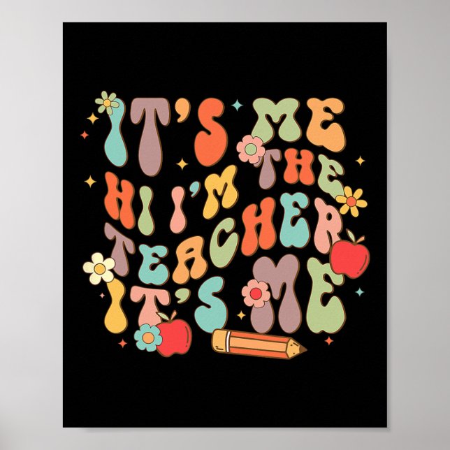 Jag är Läraren Lycklig Back to school Da. Poster (Framsidan)