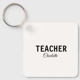 Jag är lärarskola Collegeadd, din namntext simp Nyckelring