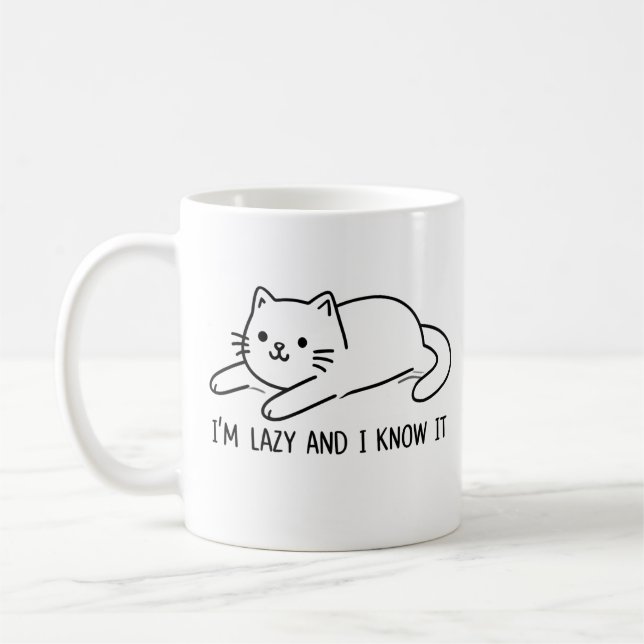 Jag är lat och jag vet det kaffemugg (Vänster)