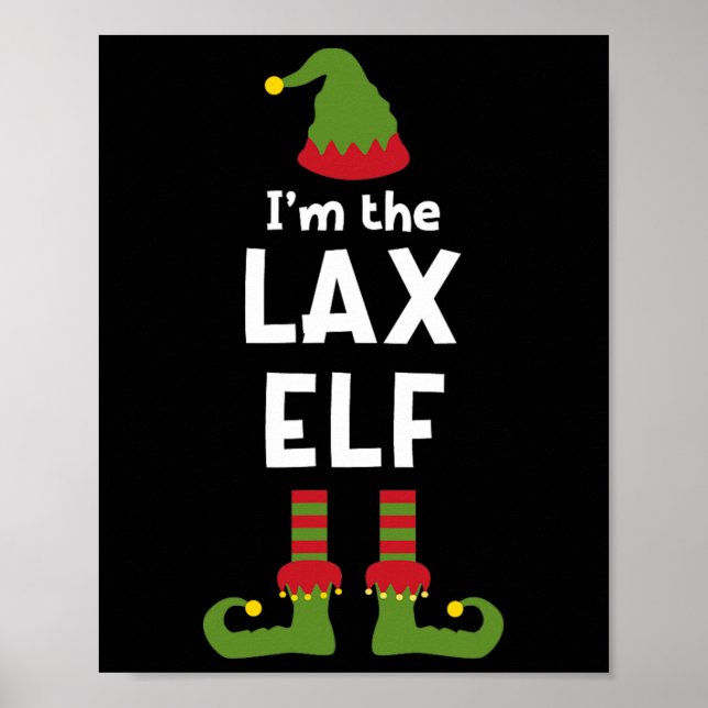 Jag är Lax Elf Funny Lacrosse Player jul Pa Poster (Framsidan)