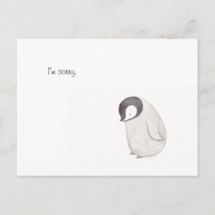 Jag är ledsen att Cute Penguin-postkortet Vykort