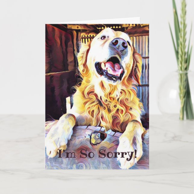 Jag är ledsen att Golden Retriever Art Belated Bir Kort (Framsida)